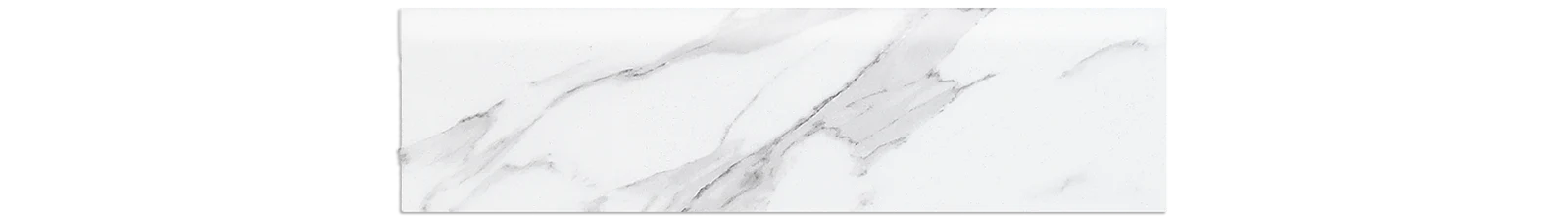 JF-10032 Cipriani Carrara White Porcelain Bullnose · 3 × 12 in. — product material view