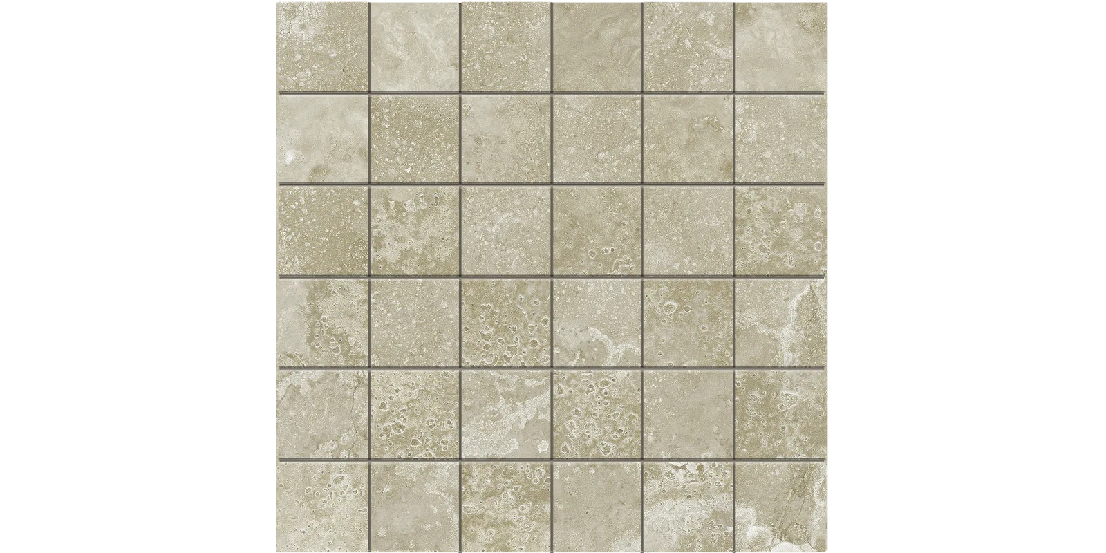 JF-10041 Creekside Almond 2x2 Porcelain Mosaic · 11.75 × 11.75 in. sheet — product material view