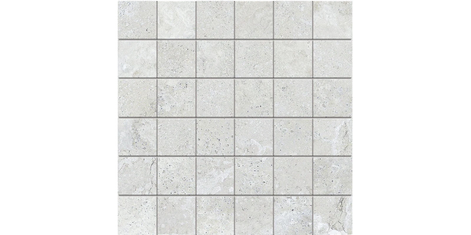 JF-10044 Creekside White 2x2 Porcelain Mosaic · 11.75 × 11.75 in. sheet — product material view