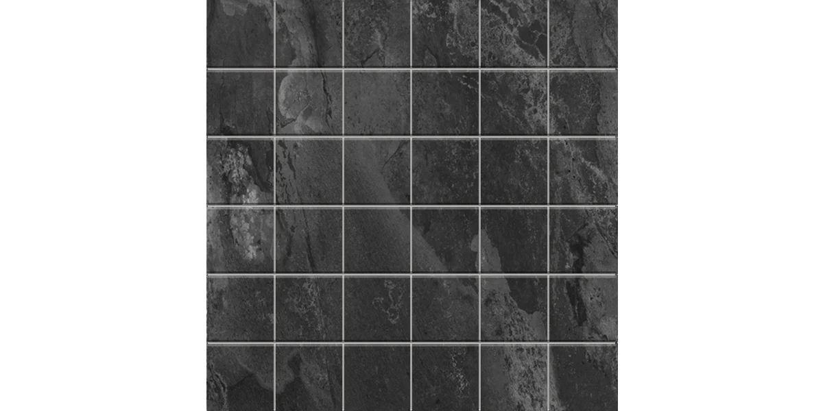 JF-10064 Garden Stone Charcoal 2x2 Porcelain Mosaic · 11.75 × 11.75 in. sheet — product material view