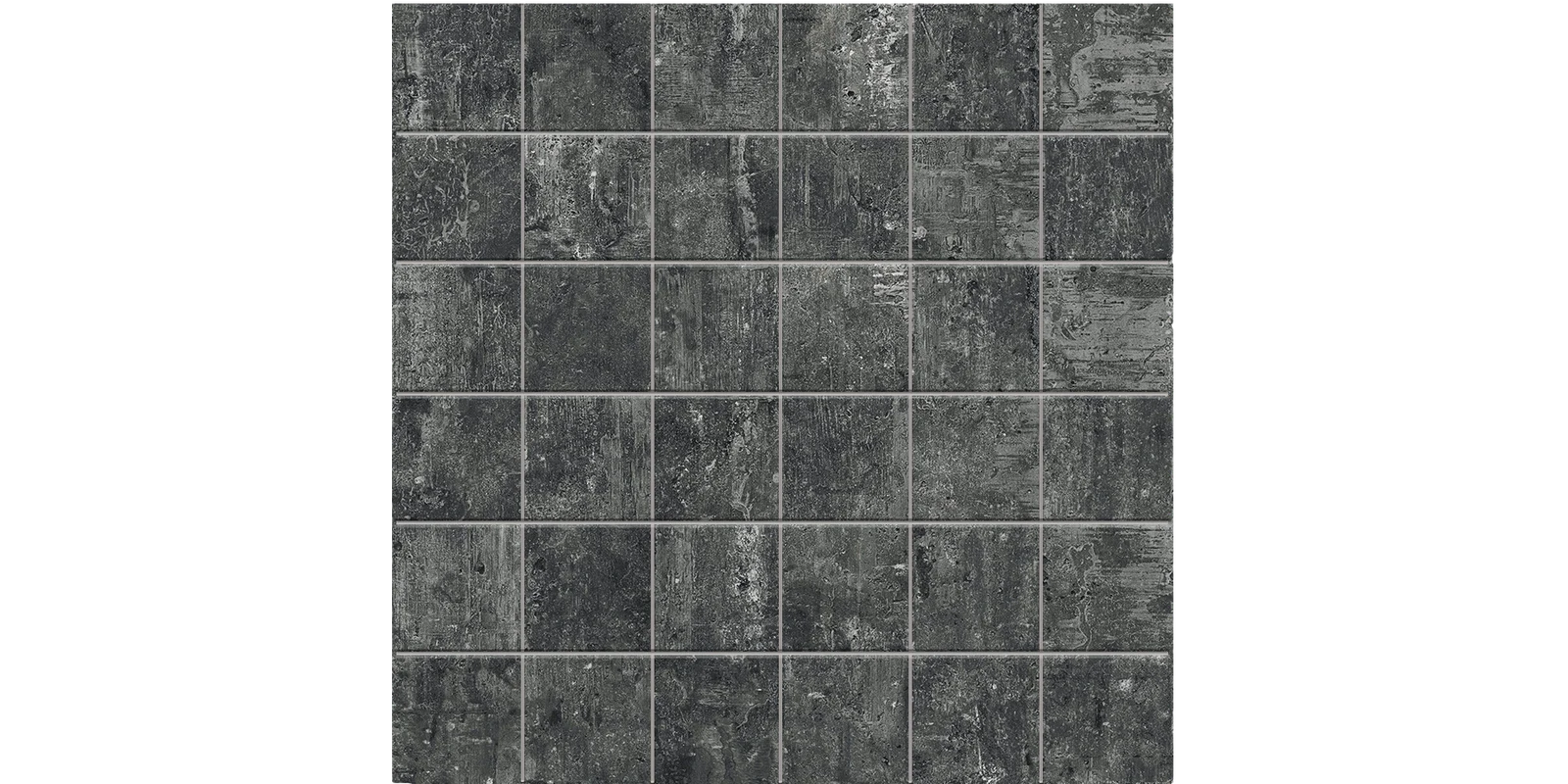 JF-10087 Simply Concrete Dark Gray 2x2 Porcelain Mosaic · 11.75 × 11.75 in. sheet — product material view