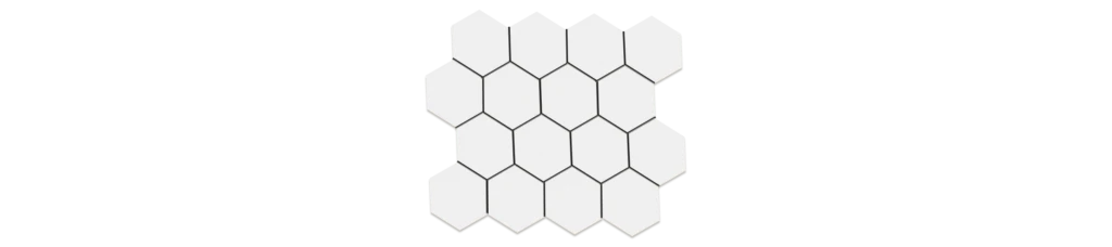 JF-10448 Arctic Style White 3x3 Hexagonal Porcelain Mosaic · 10.25 × 11.75 in. sheet — product material view
