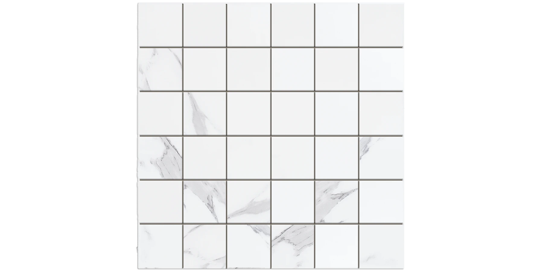 JF-10449 Cipriani Carrara White 2x2 Porcelain Mosaic · 11.875 × 11.875 in. sheet — product material view