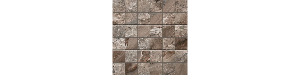 JF-10460 Fossilique Stone Mineral Umber 2x2 Lappato Porcelain Mosaic · 11.75 × 11.75 in. sheet — product material view