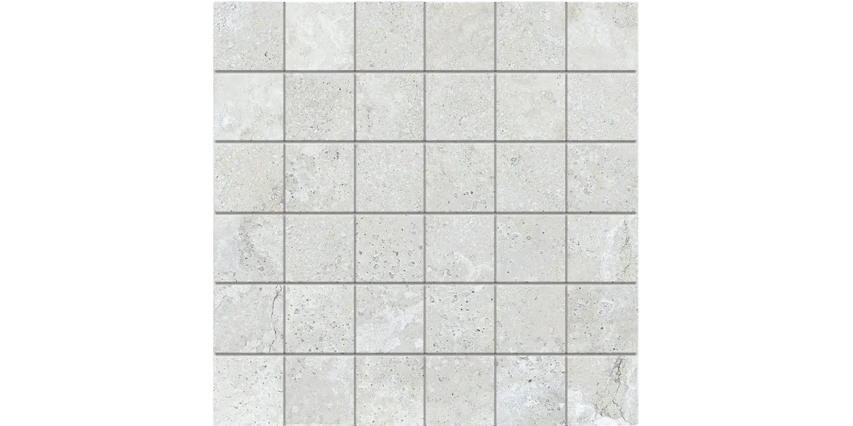 JF-10044 Creekside White 2x2 Porcelain Mosaic · 11.75 × 11.75 in. sheet — product material view