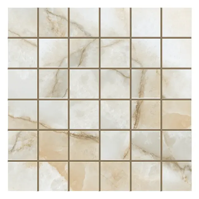 Onice Gold 2 × 2 in. porcelain mosaic sheet
