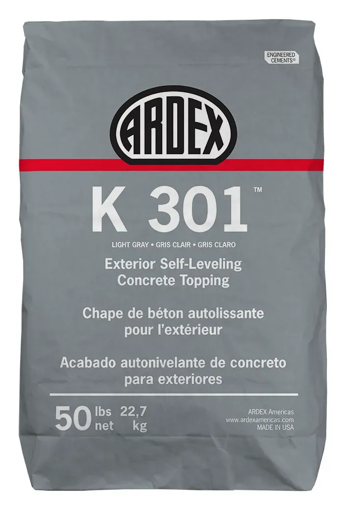 ARDEX K 301 exterior self-leveling concrete topping, 50 lb bag