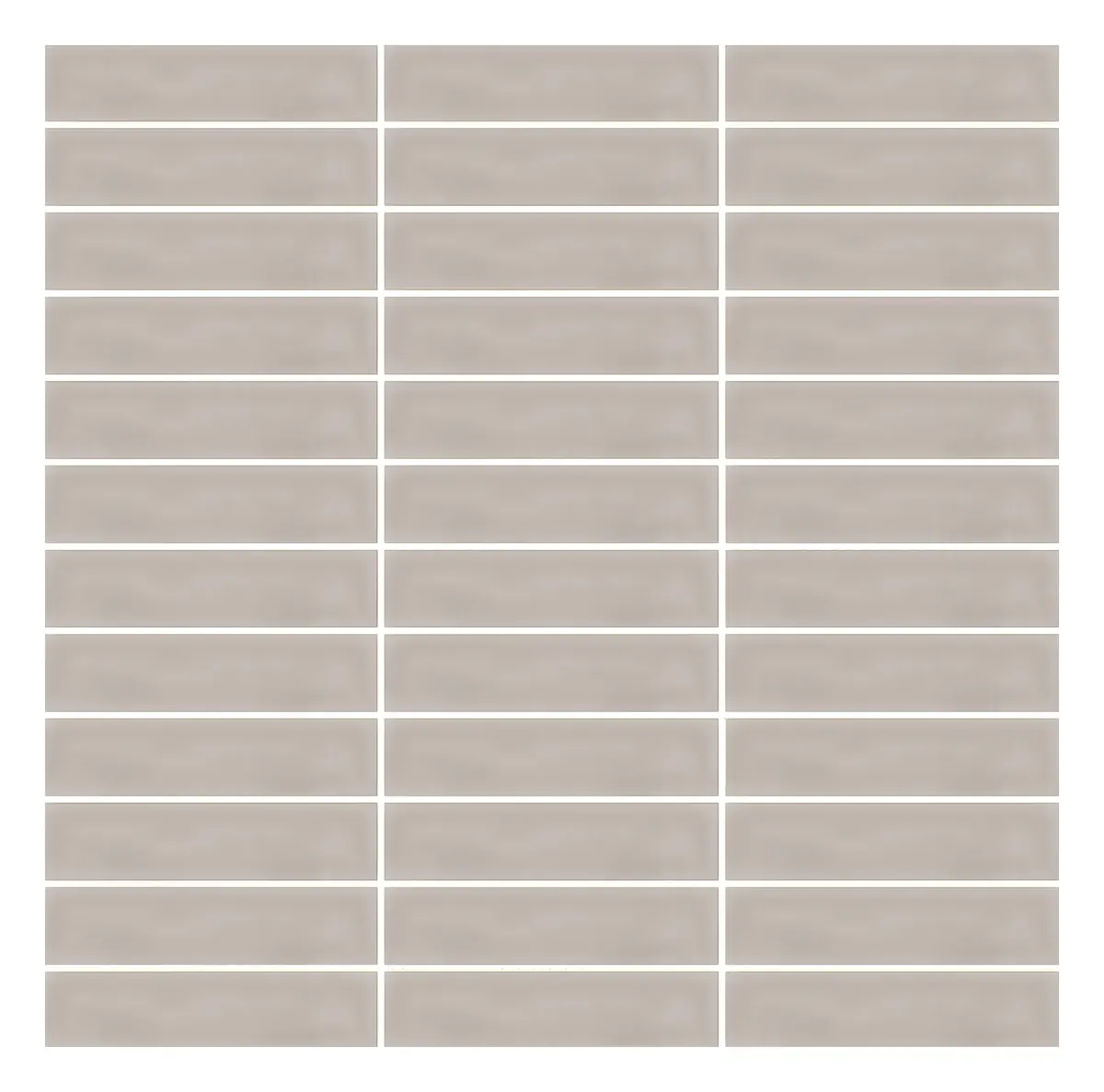 Soldier stack mosaic Taupe glossy ceramic 1 × 4 in. sheet