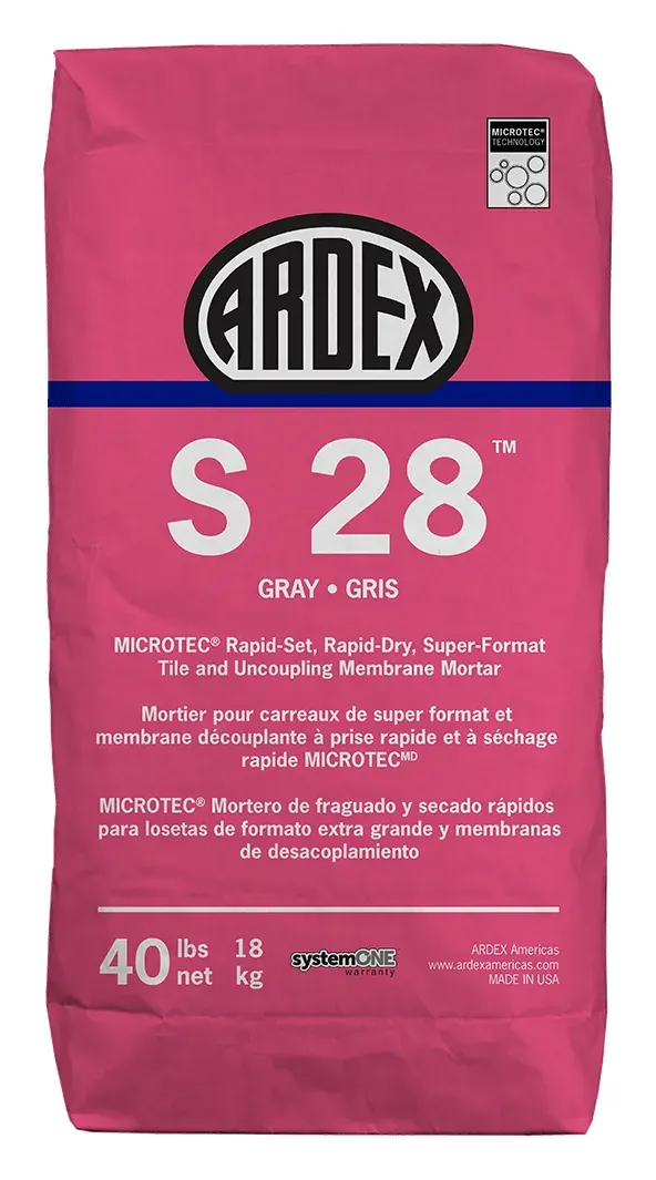 ARDEX S 28 MICROTEC rapid-set tile mortar, 40 lb bag