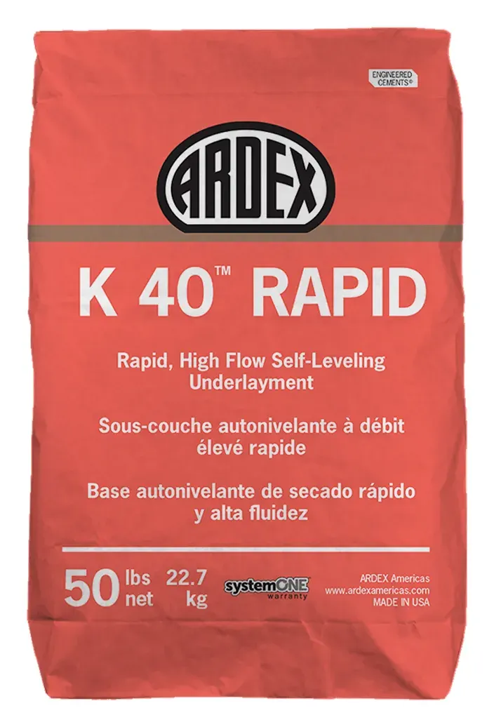 ARDEX K 40 RAPID high-flow self-leveling underlayment, 50 lb bag