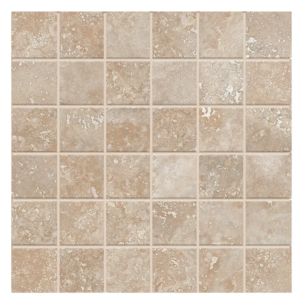 Riviera Taupe 2 × 2 in. porcelain mosaic sheet