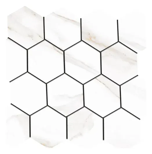 Sherron Oro matte 3 in. hexagon porcelain mosaic