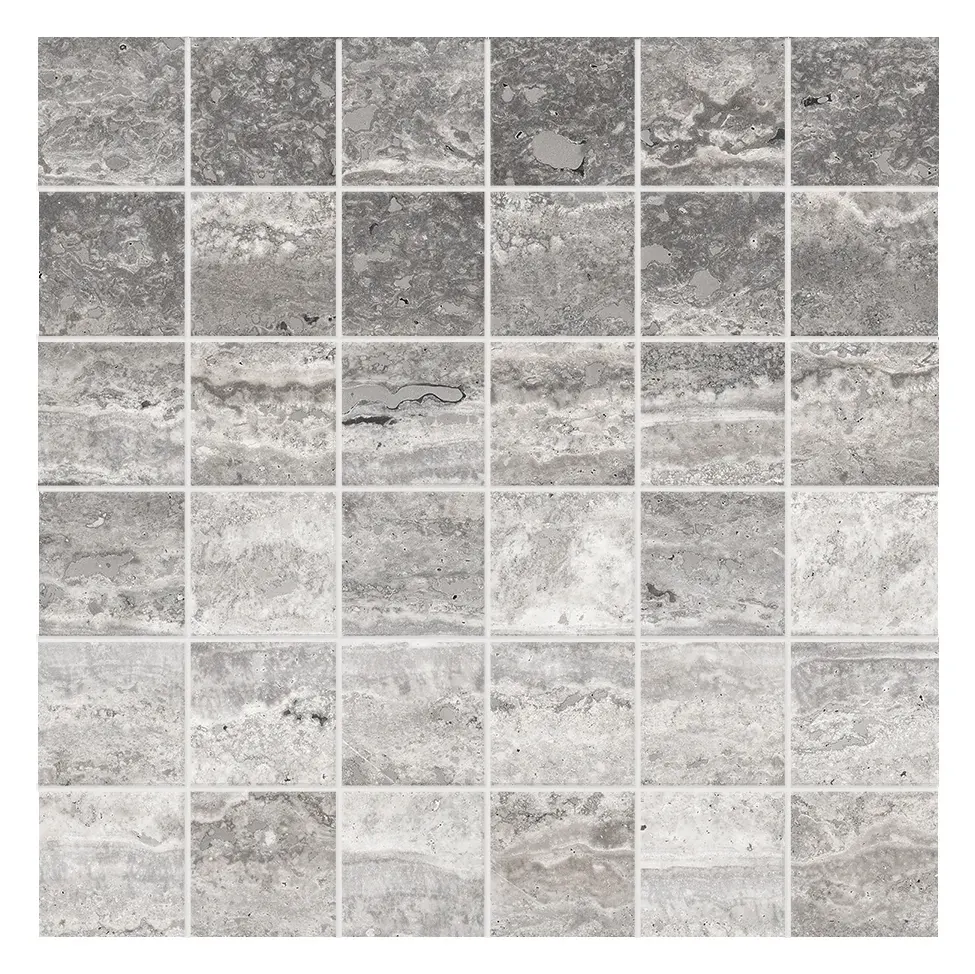 Lineare Silver 2 × 2 in. porcelain mosaic sheet