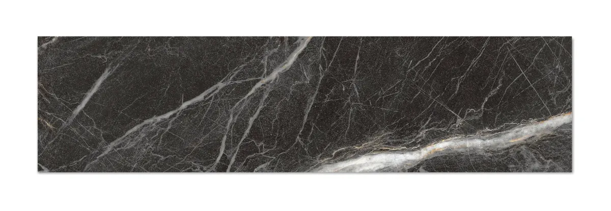 Imagine Marquina Gold 3 × 12 in. porcelain brick tile