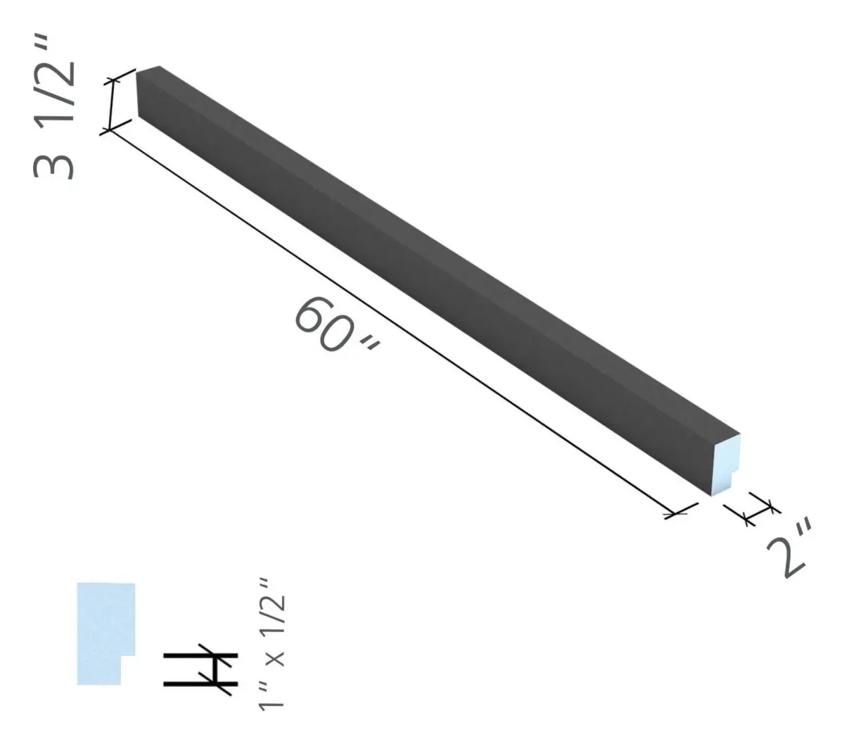wedi Fundo shower curb Lean 60 in.