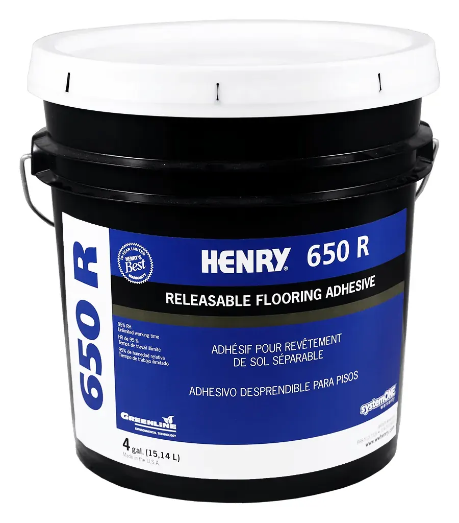 HENRY 650 R releasable flooring adhesive, 4 gal pail