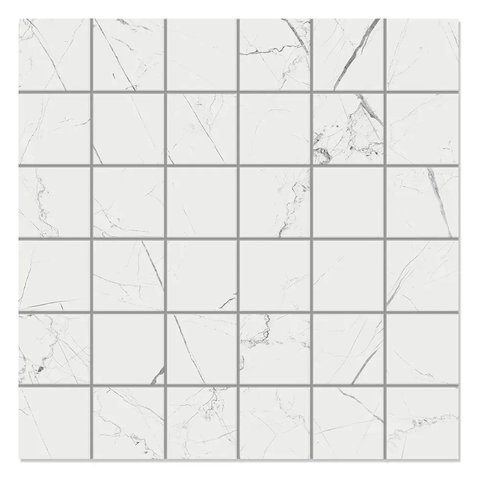 Nero White 2 × 2 in. porcelain mosaic sheet