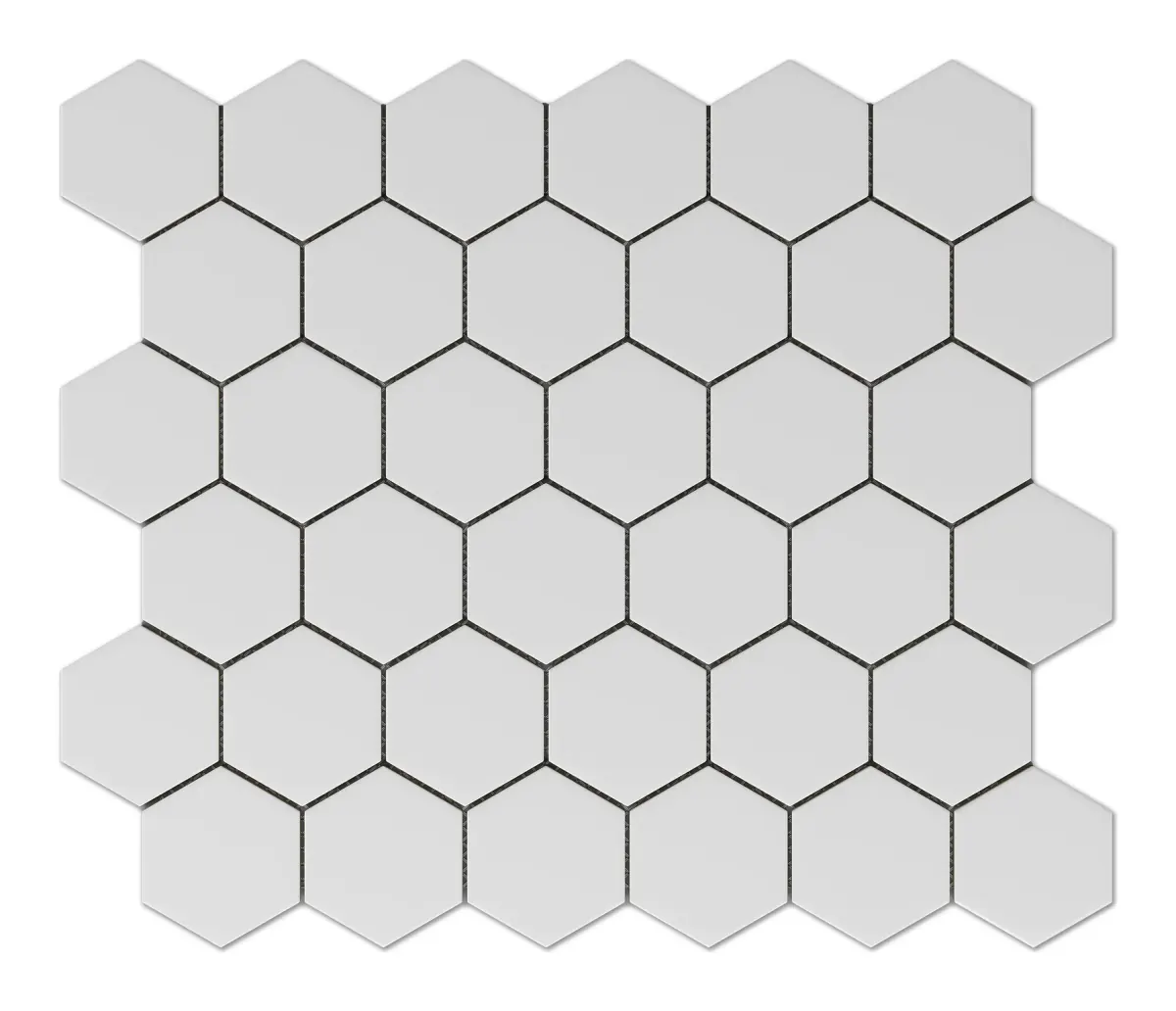 Hex Mosaic White 2 in. textured porcelain hexagon mosaic sheet