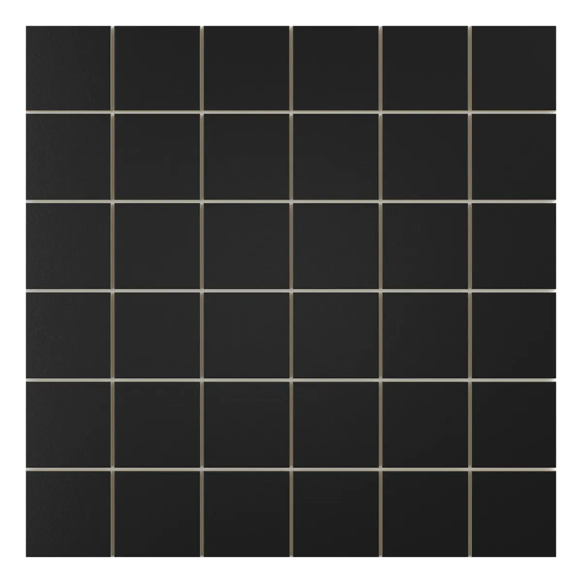 Square mosaic Black textured porcelain 2 × 2 in. sheet
