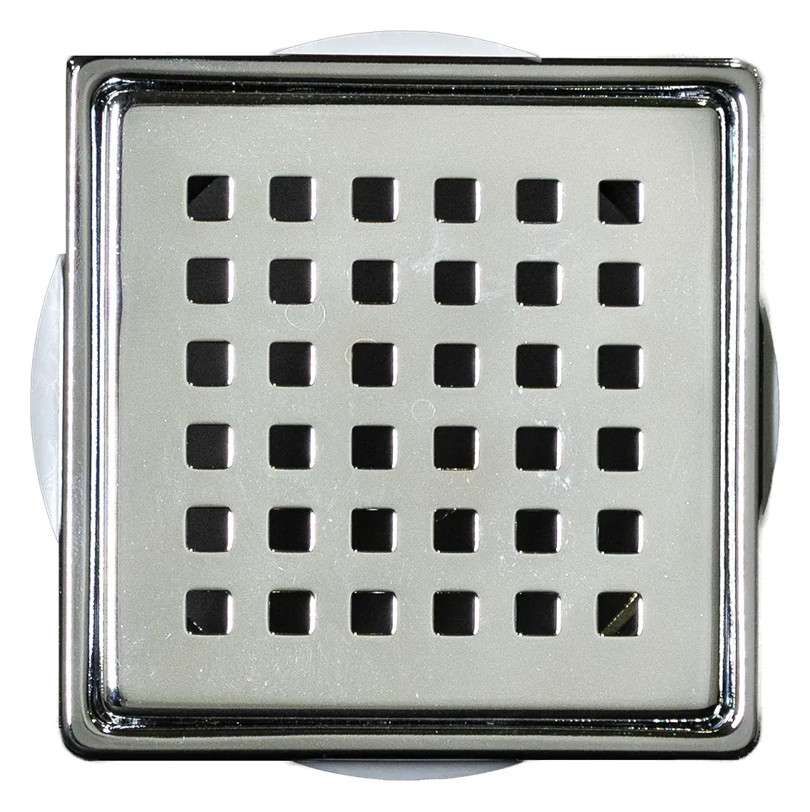Foam Shower System Drain Cover 4 × 4 in. · Brushed Stainless