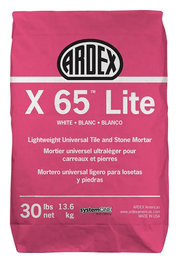 ARDEX X 65 Lite lightweight tile and stone mortar, 30 lb bag (white)