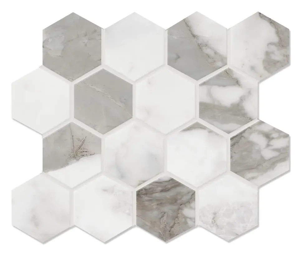 Macchia Atica 3 in. hexagon porcelain mosaic sheet