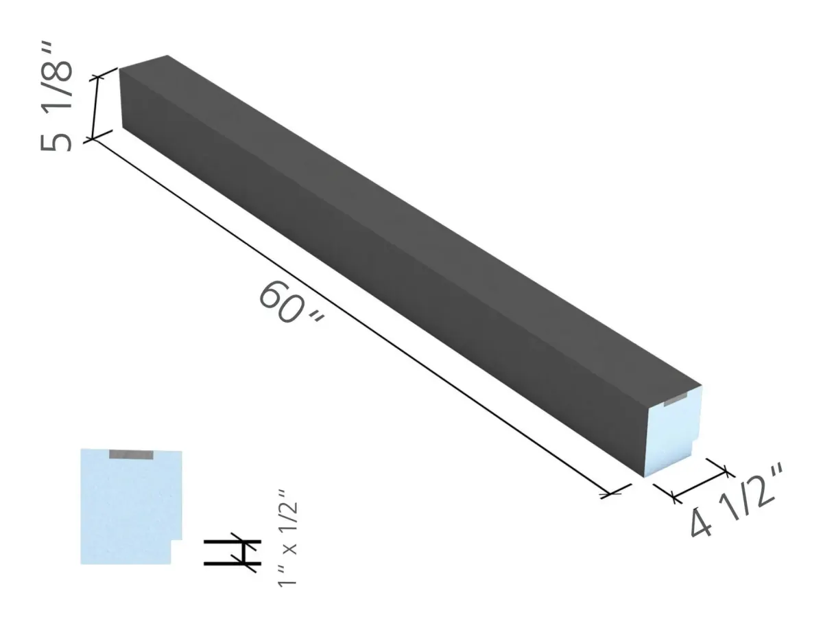 wedi Fundo shower curb AT 60 in. with anchor track