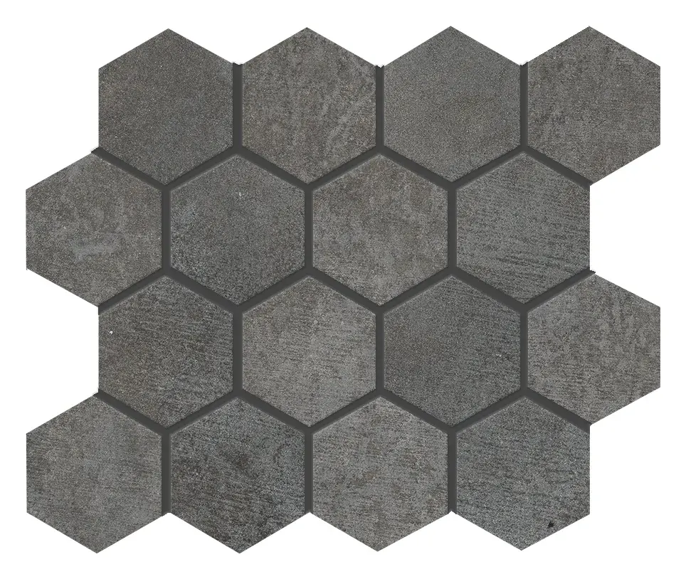 Cementelo Dark Gray 3x3 Hexagonal Mosaic sheet (porcelain)