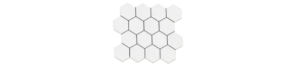 JF-10448 Arctic Style White 3x3 Hexagonal Porcelain Mosaic · 10.25 × 11.75 in. sheet — product material view