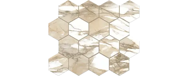 JF-10450 Classica Crema 3x3 Hexagonal Porcelain Mosaic · 10.25 × 11.75 in. sheet — product material view