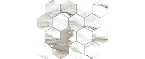 JF-10452 Classica Grigio 3x3 Hexagonal Porcelain Mosaic · 10.25 × 11.75 in. sheet — product material view