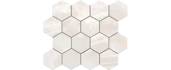 JF-10454 Era Elegant White 3x3 Hexagonal Porcelain Mosaic · 10.25 × 11.75 in. sheet — product material view