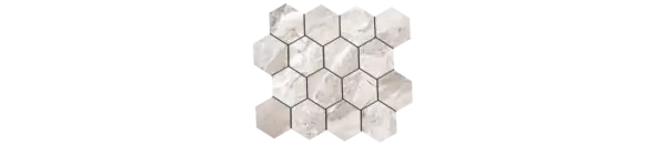 JF-10463 Fossilique Stone Bedrock Beige 3x3 Hexagonal Lappato Porcelain Mosaic · 10.25 × 11.75 in. sheet — product material view