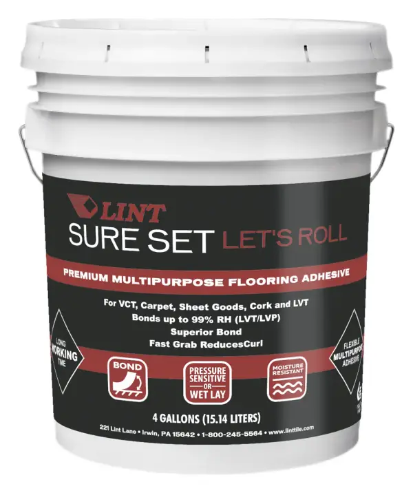 Sure Set multipurpose flooring adhesive, 4 gal pail