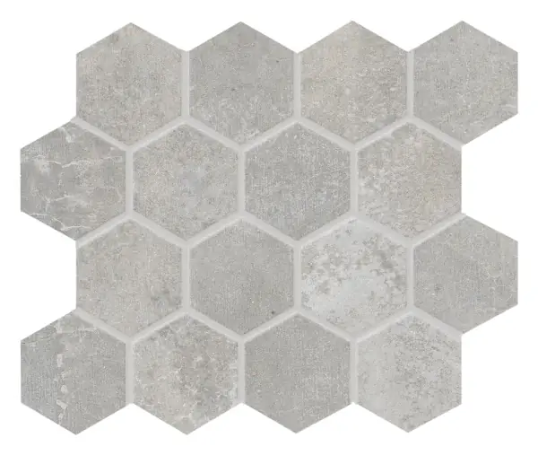 Cementelo Light Gray 3x3 Hexagonal Mosaic sheet (porcelain)