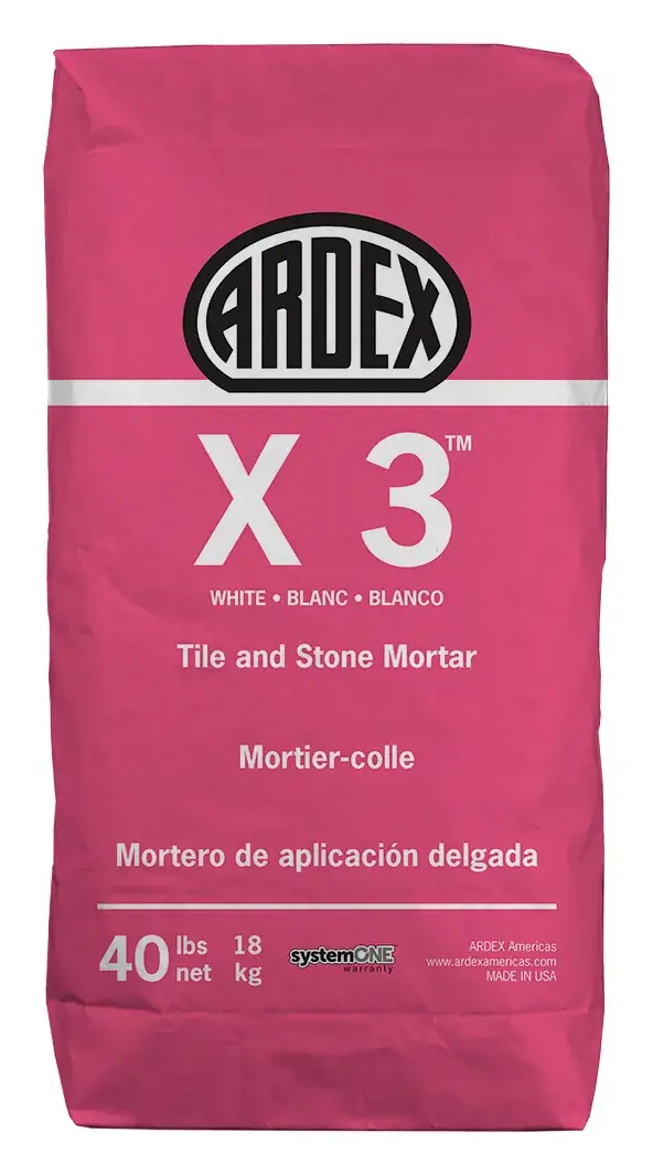 ARDEX X 3 tile and stone mortar, 40 lb bag (white)