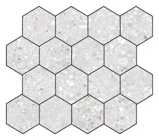 Mont Blanc White 3 in. hexagon porcelain mosaic sheet