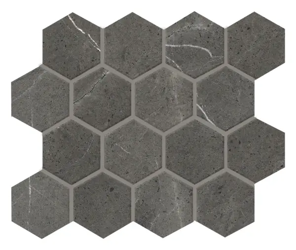 Sofia Gray 3 in. hexagon porcelain mosaic