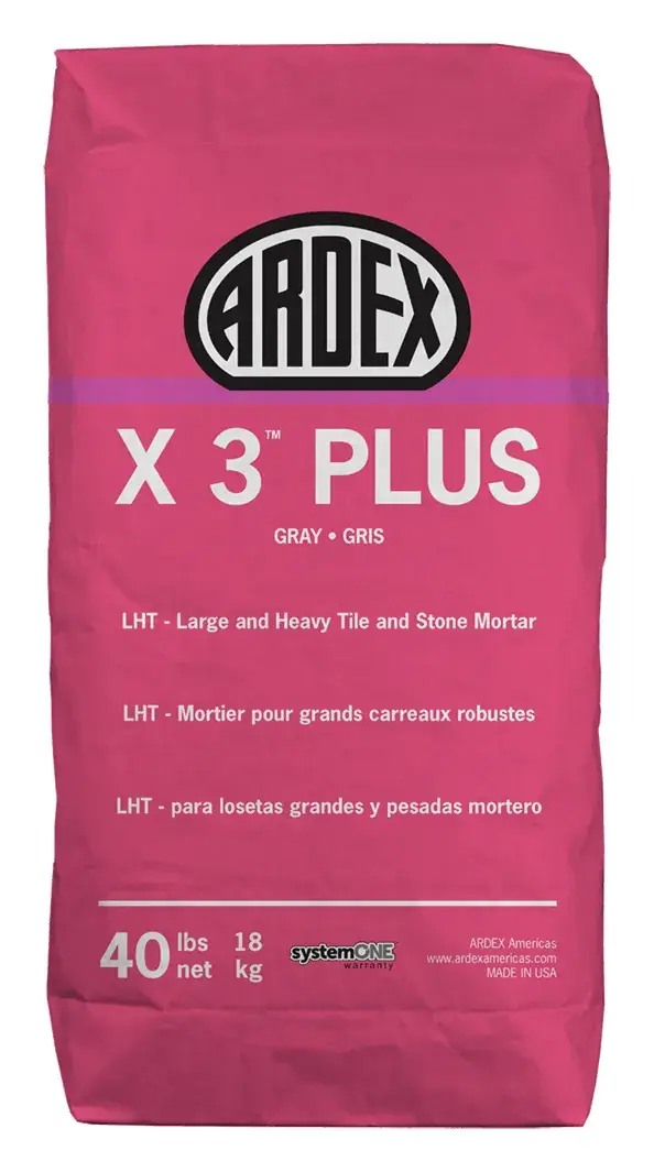 ARDEX X 3 PLUS large and heavy tile mortar, 40 lb bag (gray)