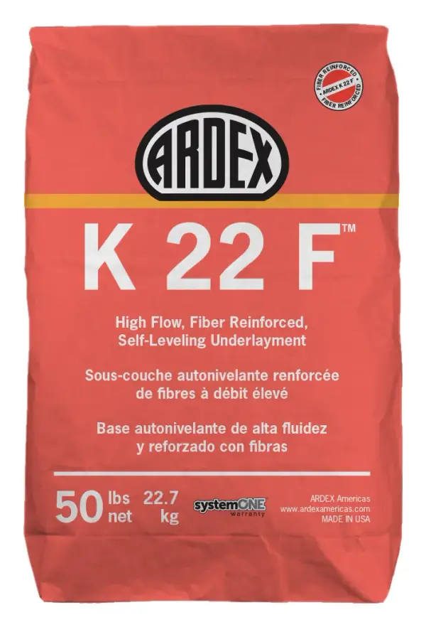 ARDEX K 22 F fiber-reinforced self-leveling underlayment, 50 lb bag