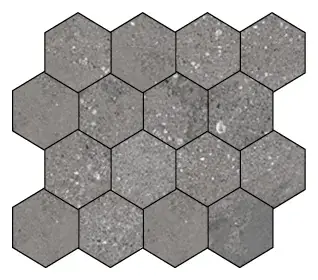 Mont Blanc Dark Gray 3 in. hexagon porcelain mosaic sheet