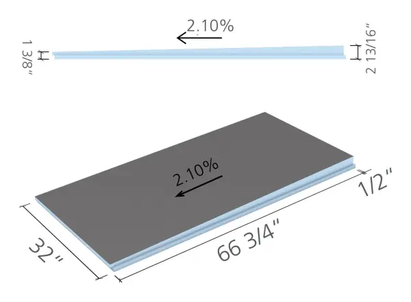 wedi Fundo Riolito Neo extension module 32 × 66 3/4 in.