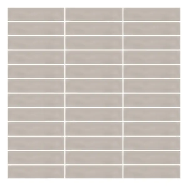 Soldier stack mosaic Taupe glossy ceramic 1 × 4 in. sheet
