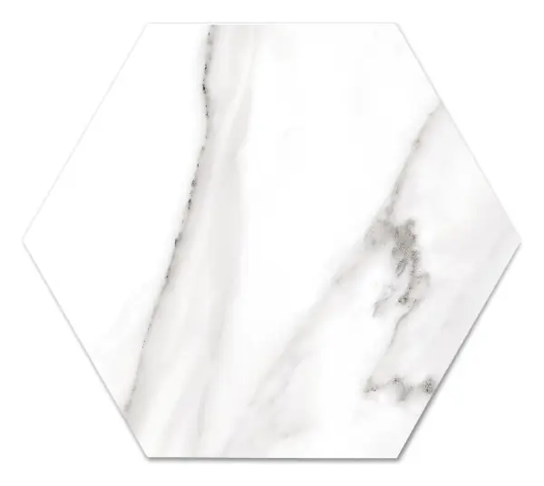 Imagine Calacatta White 8 × 9 in. porcelain hexagon tile