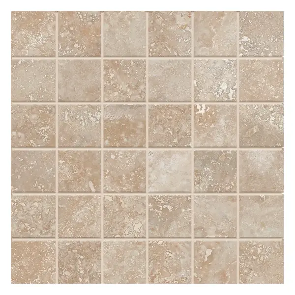 Riviera Taupe 2 × 2 in. porcelain mosaic sheet