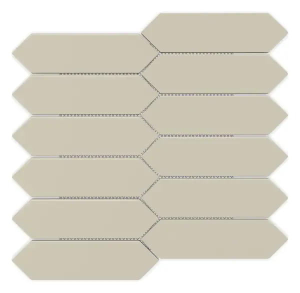 Picket mosaic Taupe glossy porcelain 1.5 × 6 in. sheet