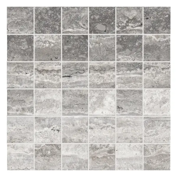 Lineare Silver 2 × 2 in. porcelain mosaic sheet