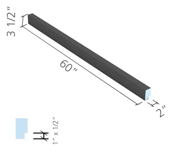 wedi Fundo shower curb Lean 60 in.