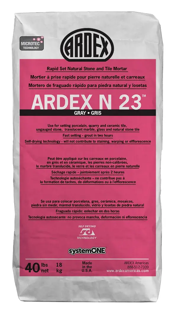ARDEX N 23 MICROTEC rapid-set natural stone and tile mortar, 40 lb bag