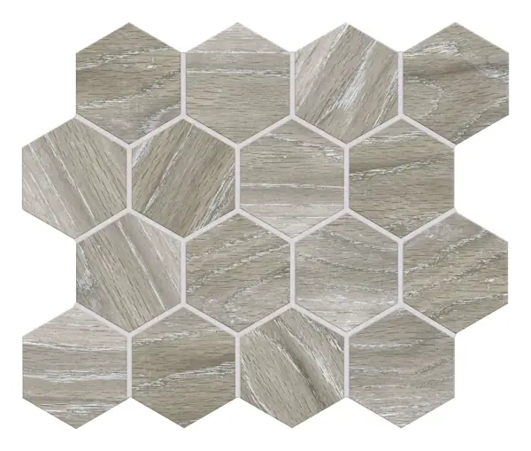 Pacano Gris 3 in. hexagon porcelain mosaic